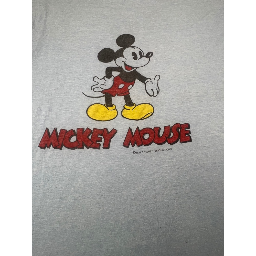 VTG 70s Mickey Mouse Double Sided Tee XL Tropix Togs Walt Disney Reverse Print